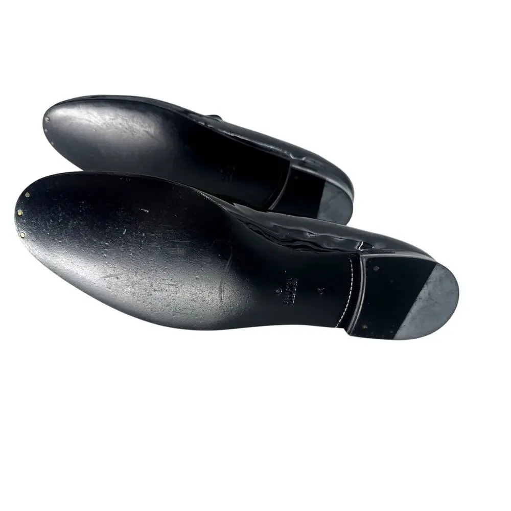 Gucci Glossy Black Vernice Crystal Leather Slip-On Loafers Men's Size EU41 US7.5